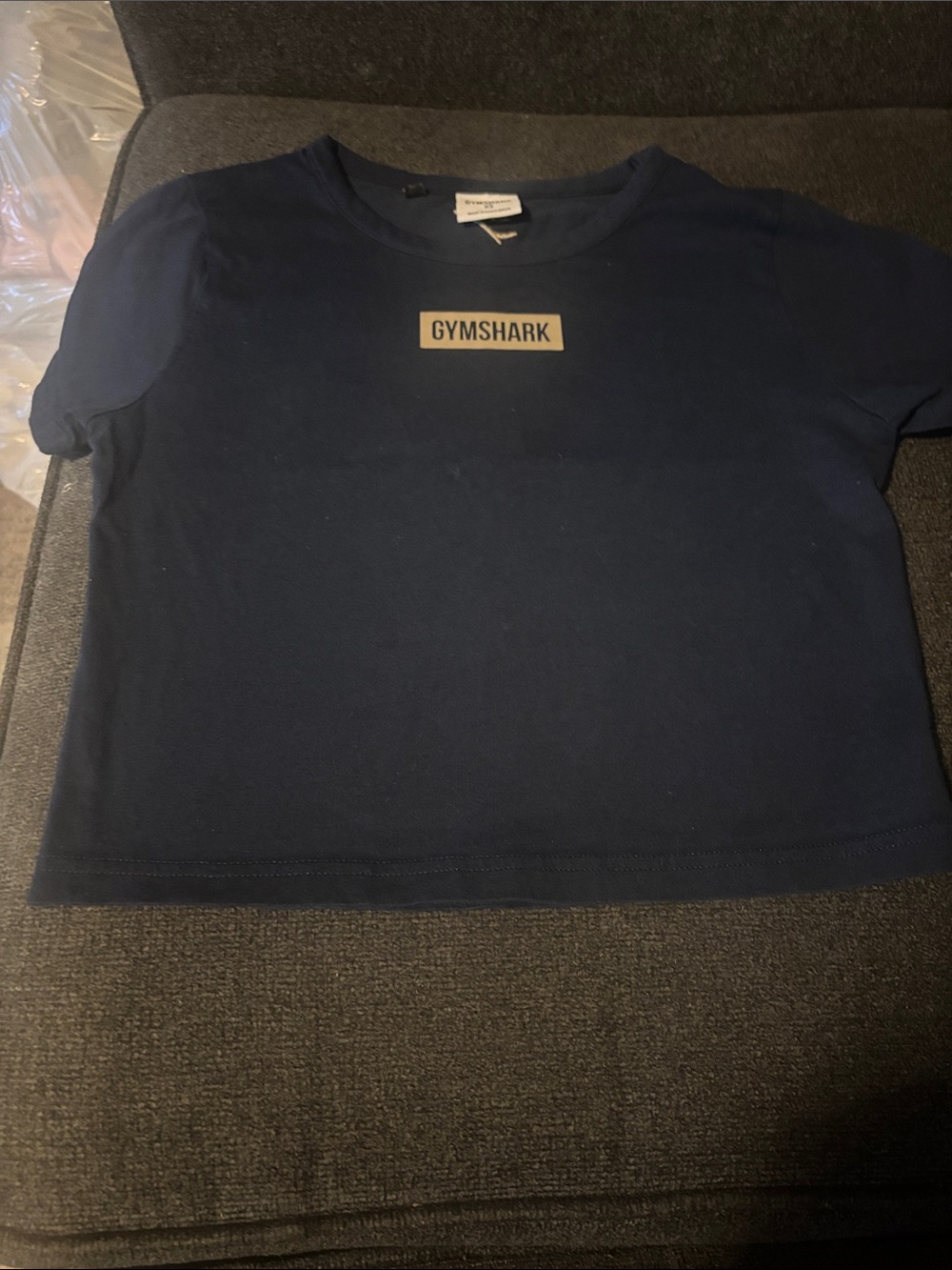 Gymshark Navy Cropped Logo Tee